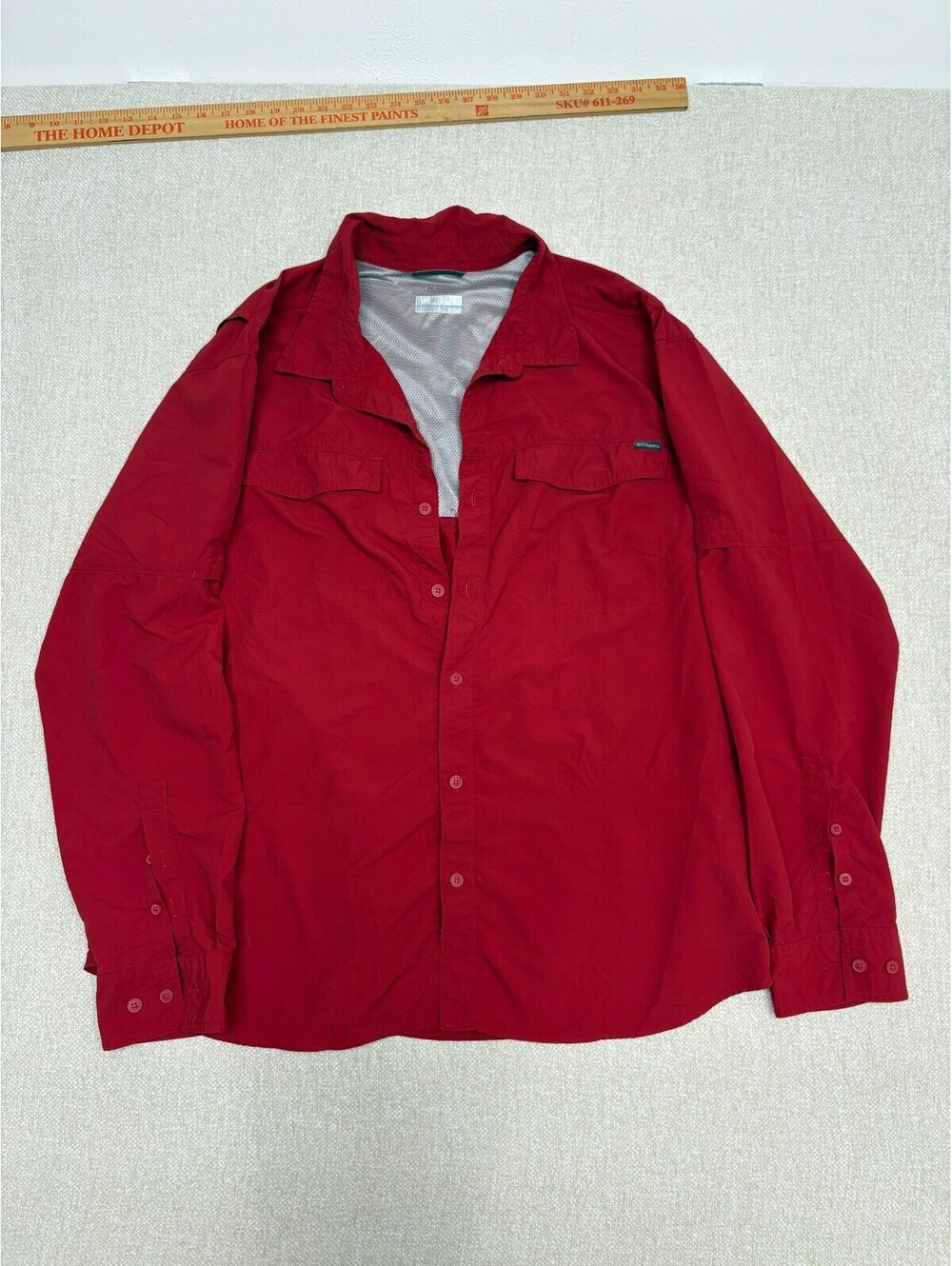 Columbia PFG Men's Red Long Sleeve Vented Fishing Shirt Size XL
